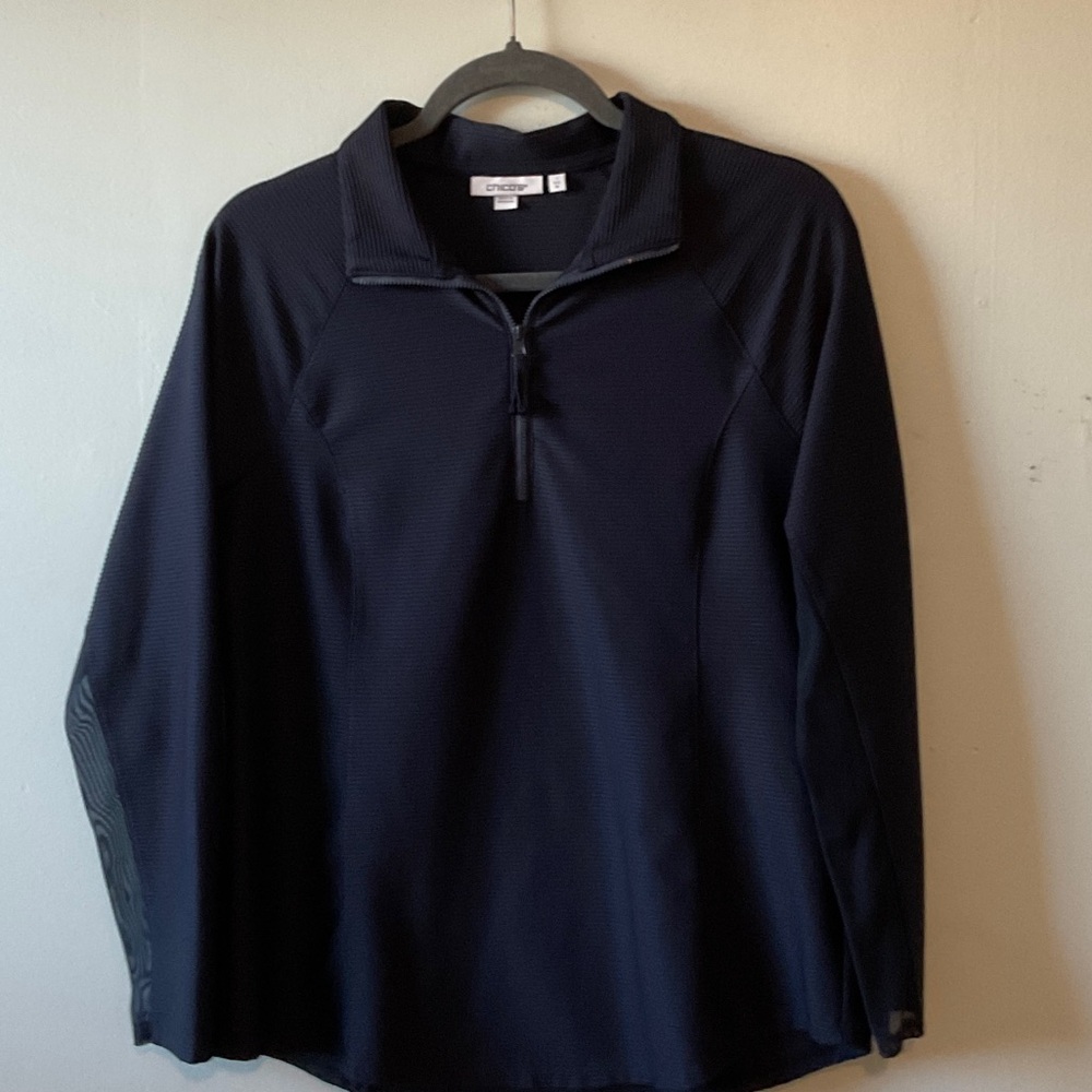 Chico’s Navy Quarter-Zip Pullover